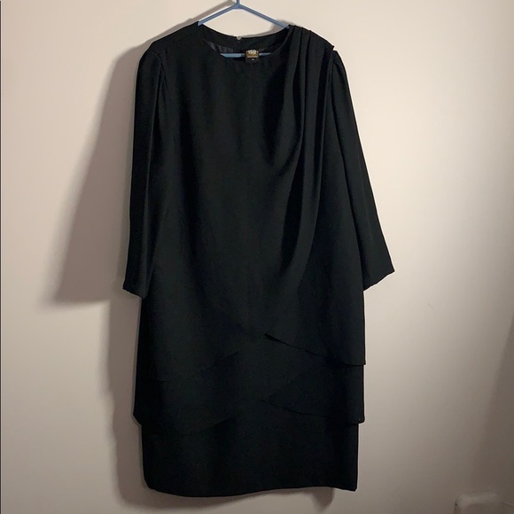 Vintage Golden Gate Plus Sized Layered Black Dress - Picture 1 of 6